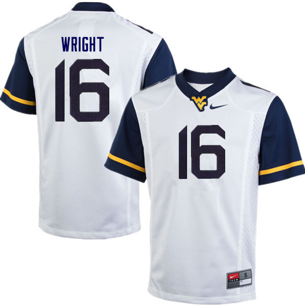 Men #16 Winston Wright West Virginia Mountaineers College Football Jerseys Sale-White - Click Image to Close